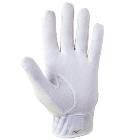 Mizuno MVP Batting Gloves White Gold