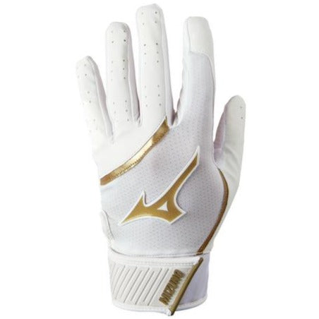 Mizuno-MVP Batting Gloves/White/Gold